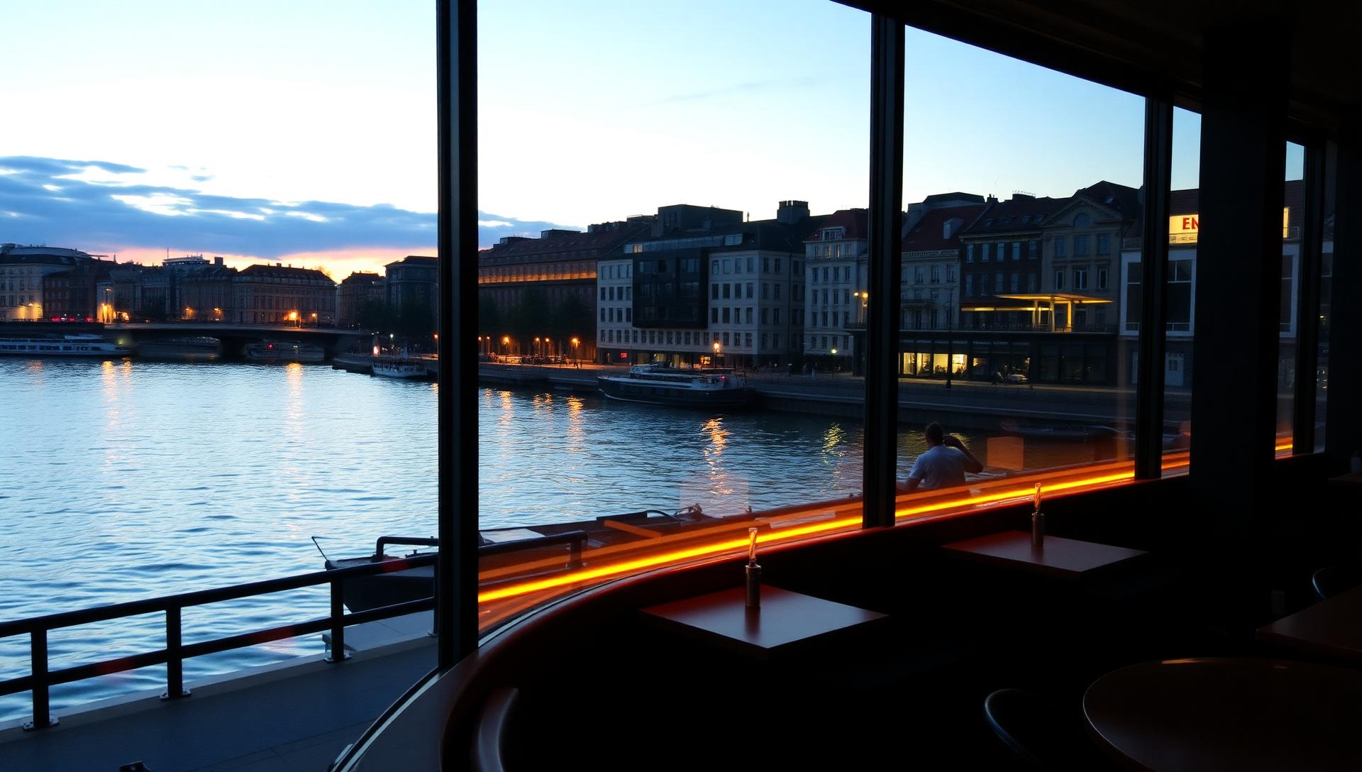 Riverside pintxos café with slot area