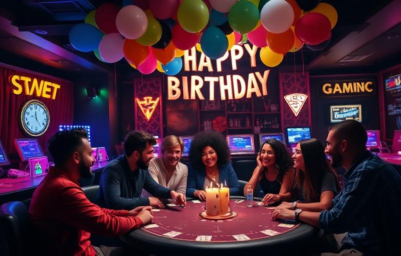 Birthday celebration in a lounge setting
