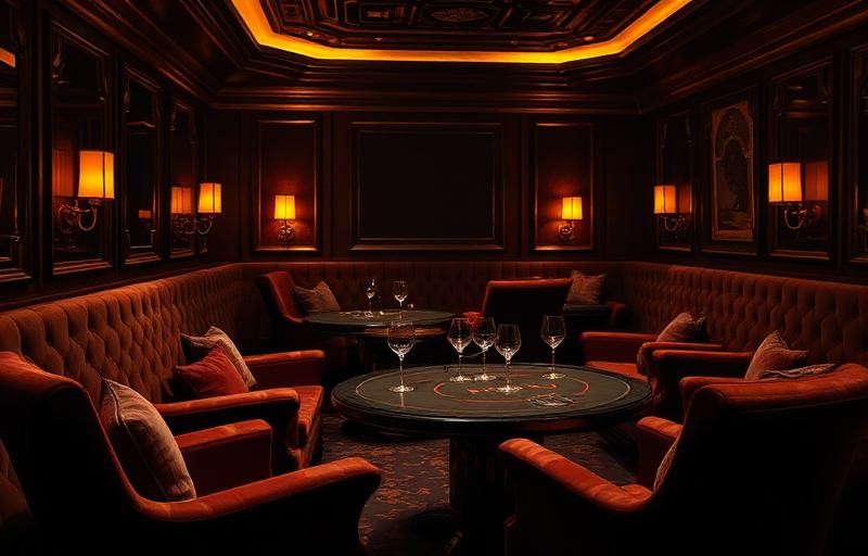 VIP-style seating area in a quiet lounge