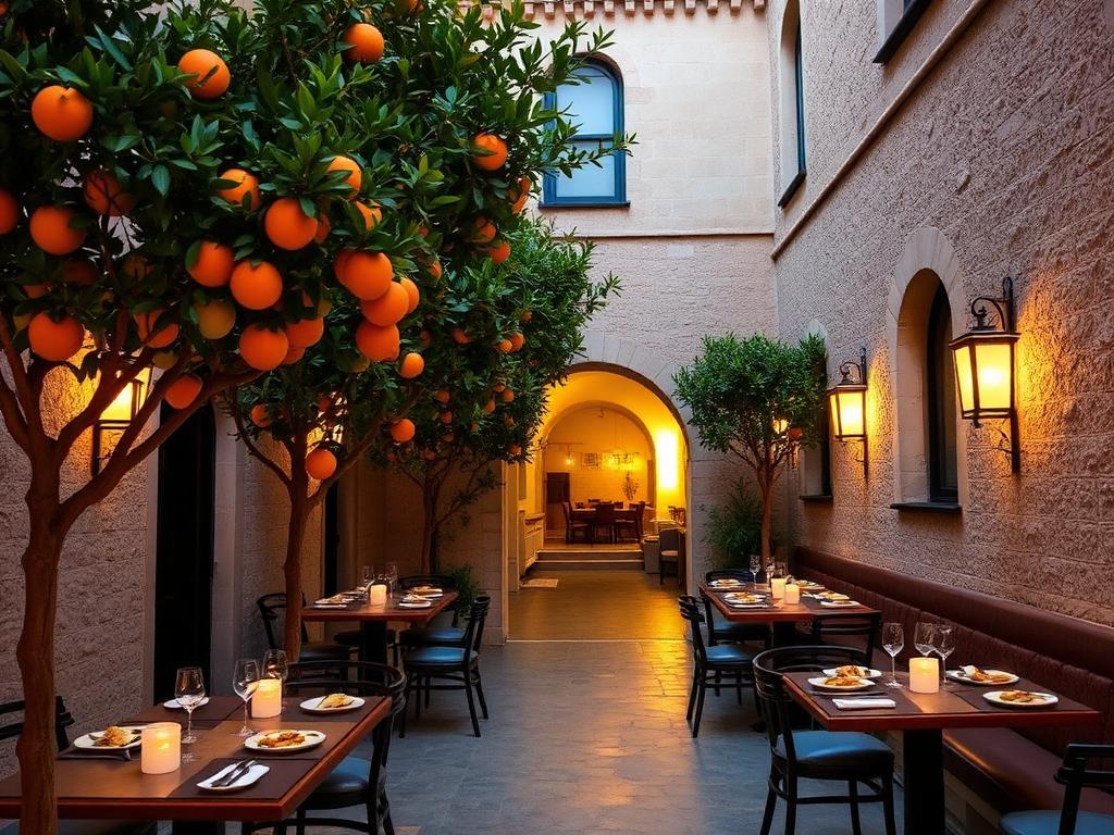 Perth courtyard restaurant with slot room